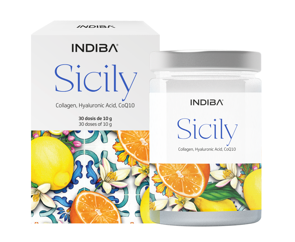 INDIBA Sicily – Suplemento Antiedad con Colágeno y Ácido Hialurónico (30 dosis de 10g)