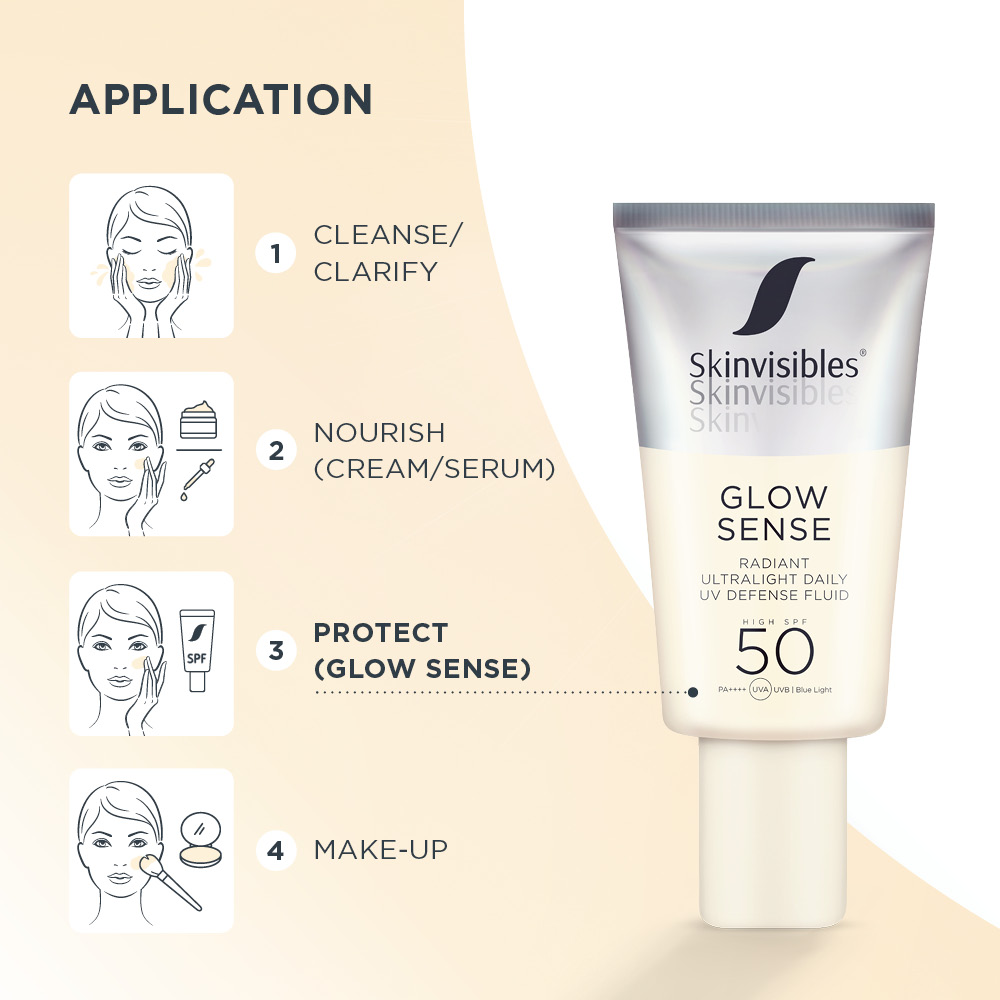 GLOW SENSE SPF50 50ml – Fluido Facial Glow con Protección Solar Alta