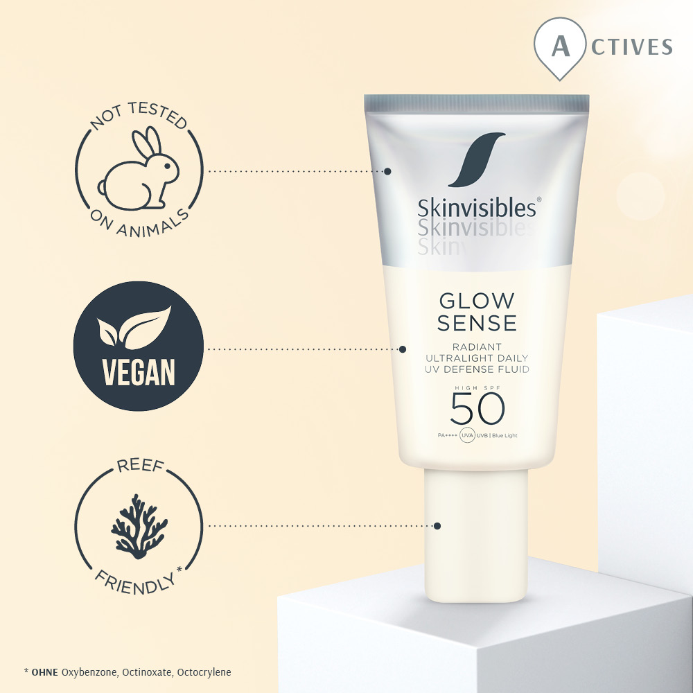 GLOW SENSE SPF50  50ml – Fluido Facial Glow con Protección Solar Alta