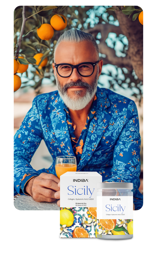 INDIBA Sicily – Suplemento Antiedad con Colágeno y Ácido Hialurónico (30 dosis de 10g)